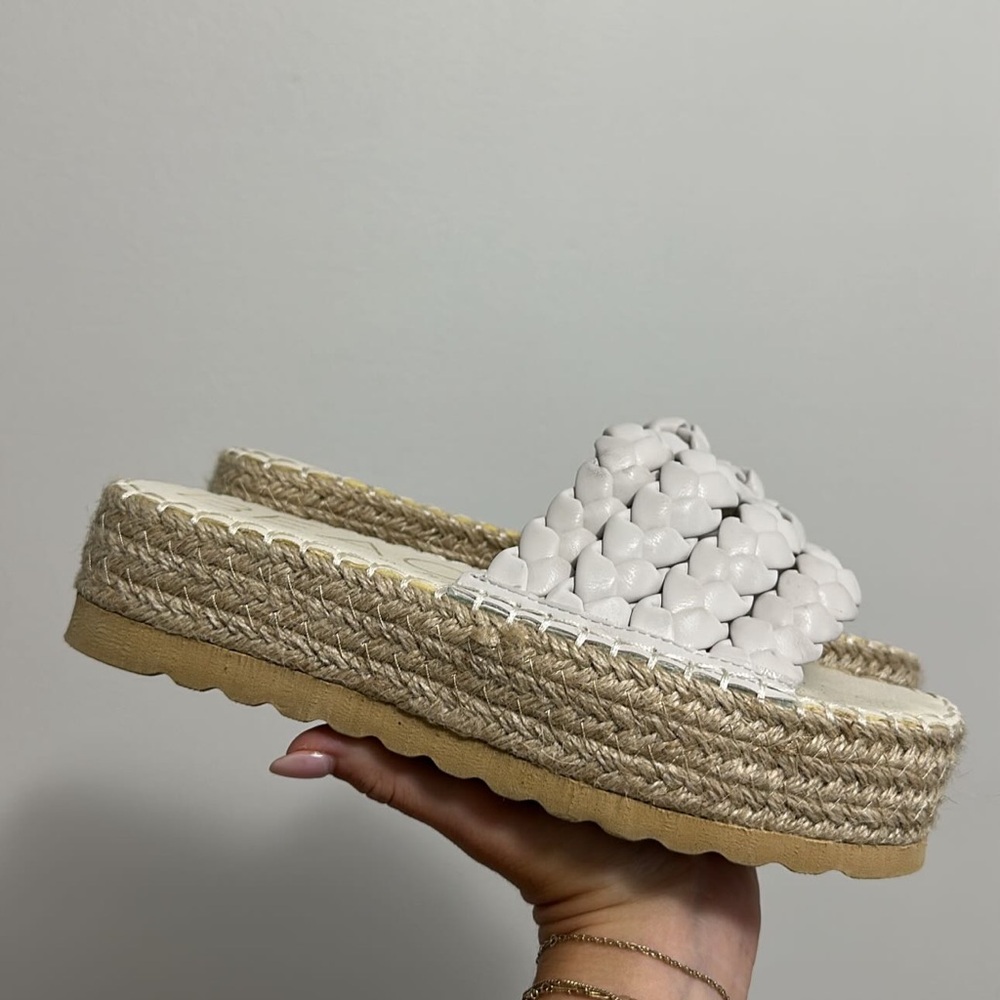 White Woven Platform Sandals - Beach by Matisse